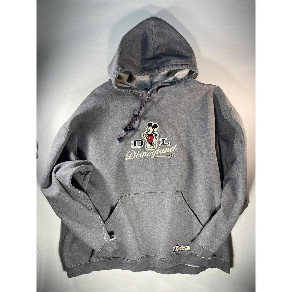 90's Vintage Disneyland Grey Hoodie Mickey Mouse DISTRESSED
